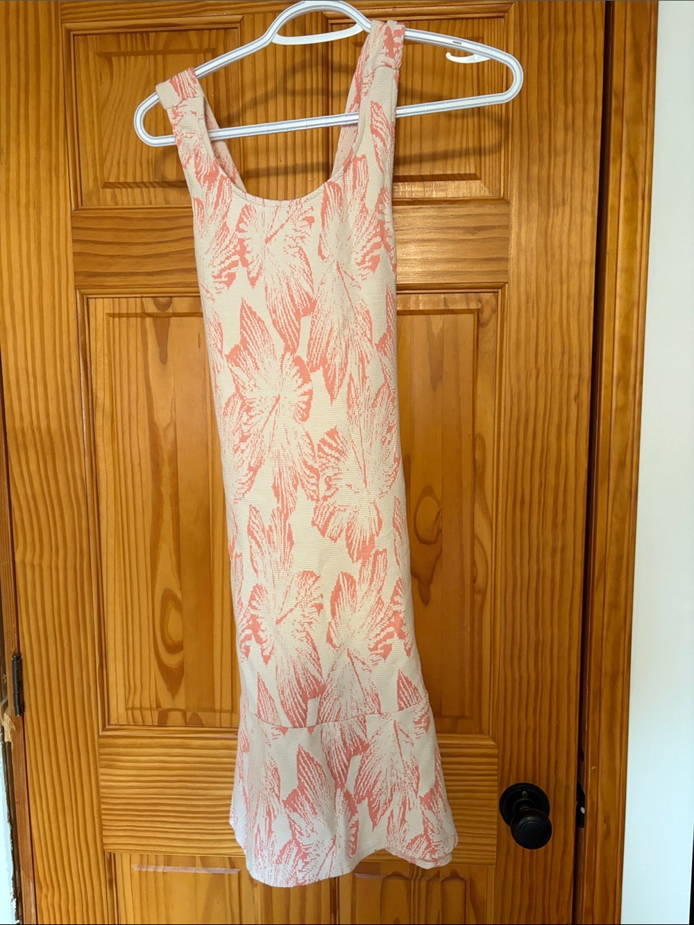 Mango Cream and Coral Floral Mini Dress